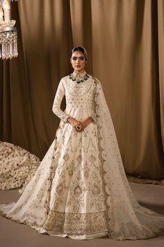 Elegant Lehenga For Wedding And Eid, Elegant Wedding Lehenga For Eid, Elegant Eid Wedding Lehenga, Unstitched Ceremony Set With Dupatta, Elegant Floor-length Sherwani With Sheer Dupatta, Elegant Wedding Sherwani With Sheer Dupatta, Elegant Dabka Reception Gown, Elegant Unstitched Lehenga For Wedding, Elegant Anarkali Set With Dabka Work For Wedding