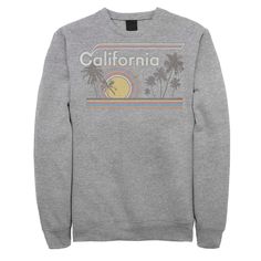 Express your adoration for California with this retro fleece sweater. Express your adoration for California with this retro fleece sweater. Jersey construction Crewneck FABRIC & CARE Cotton, polyester Machine wash - delicate Imported Size: X Large. Color: Grey. Gender: female. Age Group: kids. California Retro, Retro Rainbow, Boys Sweaters, Fleece Sweater, Palm Tree, Fabric Care, Long Sleeve Tshirt Men, Top Outfits, Crew Neck