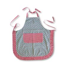 a red and white apron with an apron on it