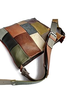 Crossbody Leather Bag Real Leather Bag Cross Body Purse Everyday Leather Bag Casual Purse Women Shoulder Purse Multicolored Bag Patchwork - Etsy Everyday Leather Bag, Soft Leather Purse, Multi Colored Bag, Crossbody Leather Bag, Casual Purse, Diy Leather Bag, Real Leather Bags, Leather Scraps, Bags Leather Handbags