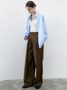 Color : BROWN_S,BROWN_MCountry of Origin : CHINA Calm Colors, Drape Pants, S M, Wide Pants, Denim Fabric, Color Change, Size Chart, Clothes For Women, Pants