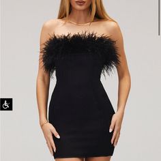 Black Satin Mini Dress With Feather Detail Size Small Never Worn! Fitted Mini Dress With Feather Trim For Date Night, Mini Dress With Feather Trim For Night Out, Flirty Feathered Cocktail Dress, Flirty Feather Trim Dress For Night Out, Chic Dresses With Feathers For Night Out, Black Feather Dresses For Spring, Chic Feathered Dresses For Night Out, Black Feathered Dresses For Spring, Mini Dress With Feather Trim For Date Night