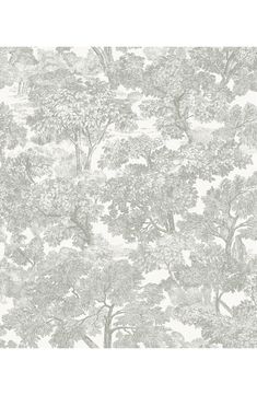 a wallpaper with trees in grey and white