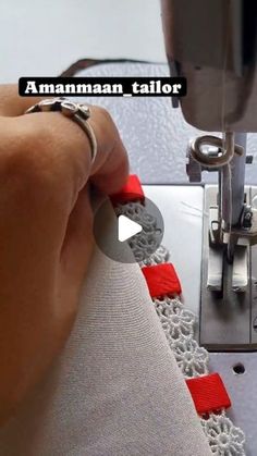 someone is using a sewing machine to sew something