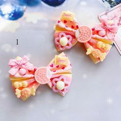 This price is for a pair of hairclips only, others are not included. Cute Pink Hair Accessories For Spring, Pink Hair Bow Accessories For Spring, Fun Pink Hair Accessories For Spring, Spring Pink Hair Accessories With Bow, Playful Bow Headband Hair Accessory, Playful Bow Hair Accessories For Summer, Playful Summer Hair Accessories With Bow, Summer Hair Accessories With Decorative Bow For Gifts, Pink Hair Accessories For Spring Gift