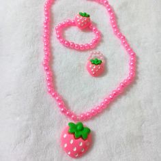 Little Girls Jewelry Set Necklace, Ring, Bracelet Trendy Plastic Jewelry For Birthdays, Pink Plastic Necklaces As Gifts, Pink Plastic Necklace For Gift, Pink Plastic Necklace Gift, Cute Plastic Jewelry For Gifts, Pink Plastic Jewelry For Birthday, Cute Summer Jewelry For Birthday, Playful Plastic Jewelry For Birthday, Pink Plastic Birthday Jewelry