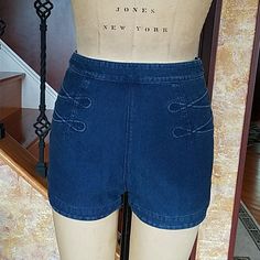 96% Cotton, 4% Spandex. New, Never Worn. Pipe Stitching Detail At Sides. Zipper At Back. Urban Outfitters Shorts, Jean Shorts, Blue Black, Urban Outfitters, Denim Shorts, Color Blue, Stitching, Size 6, Spandex