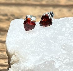 The most perfect red garnet heart cut studs!  The best gift for the holidays.  I made two pair and when they sell, they are gone.  I am keeping them a limited edition. Elegant Red Heart-shaped Earrings, Ruby Gemstone Earrings As Gift, Lab-created Ruby Gemstone Earrings As Gift, Lab-created Ruby Gemstone Earrings For Gift, Red Heart Cut Elegant Earrings, Elegant Red Heart Cut Earrings, Silver Earrings With Lab-created Ruby For Gift, Gift Silver Earrings With Lab-created Ruby, Heart-shaped Fine Jewelry Earrings For Gifts