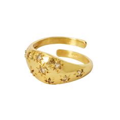 Precious Daughter White Topaz Gemstone Gold Vermeil Ring Topaz Gemstone, Open Ring, White Topaz, Star Shape, Womens Jewelry Rings, Gemstone Ring, Semi Precious Gemstones, Badger, Gold Plating