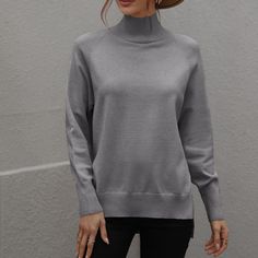 The Hermione Turtleneck Sweater is the perfect pick for those chilly days! This cozy and chic sweater is made from soft jersey fabric, giving you a comfortable fit and a regular length. Best of all, this turtle neck sweater has long sleeves made from acrylic, giving you the warmth you need to make it through winter. Get your style wrapped up in the Hermione Turtleneck Sweater! Specs: Material: Acrylic Fall Turtleneck With Ribbed Cuffs For Layering, Fall Turtleneck With Ribbed Cuffs For Cold Weather, Chic Winter Turtleneck With Ribbed Cuffs, Casual Soft Knit Turtleneck With Funnel Neck, Fall Sweater With Funnel Neck And Ribbed Cuffs, Fall Turtleneck With Ribbed Cuffs, Casual Soft Knit Turtleneck For Fall, Fall Soft Knit Stretch Turtleneck, Fall Turtleneck With Ribbed Cuffs And High Neck