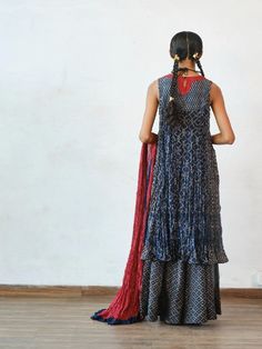 Crushed printed chanderi kurta with kathiawadi embroidered yoke paired with palazzo pants and crushed chanderi dupatta Color: Indigo Fabric: Chanderi Note: The product will be delivered within 3-4 weeks of order placed Wash care - Dry clean only The size can be cutomised Additional charges of 10% on MRP shall be charged for sizes - XL, 2XL, 3XL, 4XL, 4XL and 6XL Size Chart (In Inches): XS S M L XL 2XL 3XL Bust 32 34 36 38 40 42 44 Waist 25 26 28 30 32 34 34 Hips 35 37 39 41 43 45 47 Chanderi Dupatta, Blue Crush, Indigo Fabric, Kurta Set, Palazzo Pants, Best Deal, Size Chart, Dry Clean, Maxi Dress