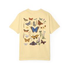 Vintage Butterfly and Moth Comfort Colors Shirt, Cottagecore Aesthetic Wild Flowers Nature Tee For Granola Girl Oversized Botanical Tshirts. This t-shirt gives a nostalgic, nature-inspired vibe perfect for those who love the cottagecore aesthetic. Ideal for granola girls and anyone who enjoys botanical designs. Perfect for Earth Day, garden parties, and nature-themed events. Product features - Available in sizes S to 4XL for a perfect fit - Double-needle stitching for durability - Garment-dyed fabric for a soft color and texture - Made with 100% ring-spun US cotton for comfort - Relaxed fit and crew neckline for versatile styling Care instructions - Machine wash: cold (max 30C or 90F) - Do not bleach - Tumble dry: low heat - Iron, steam or dry: low heat - Do not dryclean Butterfly And Moth, Nature Tees, Themed Events, Cottagecore Aesthetic, Comfort Colors Shirt, Granola Girl, Garden Parties, Vintage Butterfly, Nature Themed