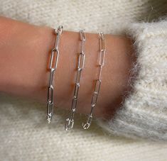 Popular Paperclip Chain Bracelet Elegant Silver Paperclip Chain Bracelet, Elegant Silver Chain Paperclip Bracelet, Classic Silver Paperclip Chain Bracelet, Classic Sterling Silver Paperclip Chain Bracelet, Silver Tarnish-resistant Paperclip Chain Bracelet, Cleaning Silver Jewelry, Silver Chain Style, Silver Gifts, 925 Jewelry