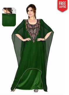 This Eye-Catching Elegant Drape Is Perfect For Any Occasion. Keep Ahead In Fashion With This Grape Embroidered Farasha Kaftan.It Is Uniquely Crafted With Hand Beaded Work. Women Hand beaded Caftans made in Chiffon with high quality materials, drawn by bead and crystals decor. Contact us immediately after placing an order, if you need sleeve linings and custom sizing. Plain/Embroidered hijab & Head band can be bought separately. Green Embellished Floor-length Kurta, Green Dabka Kaftan For Eid, Green Floor-length Kaftan With Zari Work, Bollywood Style Embellished Green Kaftan, Bollywood Style Embroidered Green Kaftan, Bollywood Style Green Embroidered Kaftan, Green Embellished Kaftan For Festivals, Traditional Green Floor-length Kaftan, Green Resham Embroidered Kaftan For Party