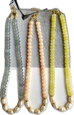 Jade Crystal, Pearls Necklace, Natural Pearls, Pearl Necklace, Jade, Gold Plate, Collage, Crystals, Grey