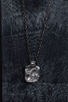 Textured Fingerprint Necklace Silver Etched Square Pendant Necklace, Silver Rectangular Etched Necklace, Silver Stamped Necklace With Rectangular Pendant, Silver Stamped Rectangular Pendant Necklace, Symbolic Square Pendant Necklace With Engraving, Elegant Rectangular Etched Necklace, Unique Necklace With Rectangular Oxidized Pendant, Unique Necklace With Oxidized Rectangular Pendant, Unique Engraved Pendant Necklace