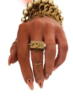 KEEPING SECRETS STATEMENT RING Cool Gold Rings, Full Finger Ring, Chunky Accessories, Unique Gold Rings, Stacked Rings, Ring Stacks, Full Finger Rings, Hand Rings, Keeping Secrets