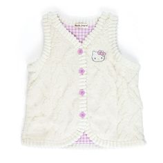 Brighten your child's room with the Sanrio Kids Room Vest. Featuring the beloved Hello Kitty character, this 100cm vest is designed for both comfort and style. Perfect for young fans, it provides warmth and a touch of whimsical fun. Cute Pink Cotton Vest, Cute Cotton Sleeveless Sweater Vest, Hello Kitty Characters, Child's Room, Model Kit, Sleeveless Top, Kids Room, Hello Kitty, Kitty