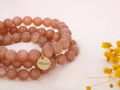 "Looking for the perfect personalized gift for her? Look no further than this stunning sunstone bracelet! Crafted with the finest quality sunstones, this bracelet can be custom engraved with a name, date, or short message. Show someone you care with this beautiful and unique piece of handmade jewelry.  ❤️ ENGRAVING INSTRUCTIONS ❤️ Get a sneak peek of your custom bracelet design before it's engraved! After you place your order, we'll send you a digital preview of your personalized engraving. We want you to be absolutely thrilled with your bracelet, so if you want to make any changes, just let us know! 🎁 PACKAGING & WRAPPING 🎁 We treat your personalized bracelet with special care. It will be beautifully arranged in a stunning gift box and wrapped with great attention to detail. That way, i Cristal Bracelet, Jewelry Engraving, Court Message, Sunstone Bracelet, Custom Bracelet, Personalized Bracelet, Bracelet Crystal, Short Message, Bracelet Design