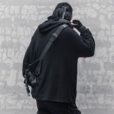 A stylish clothing that is hip hop and punk. It is fashionable, stylish, and it will look great on anyone who wears it. Do you wanahavit? Techwear Hoodie, Harajuku Hoodie, Hip Hop Streetwear, Japanese Style, Men's Casual, Dark Black, Cotton Tops, Hooded Jacket, Stylish Outfits