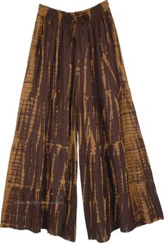 Hippie Brown Bottoms For Fall, Hippie Style Brown Bottoms For Festival, Brown Hippie Bottoms For Festival, Brown Full-length Pants For Summer, Hippie Style Brown Festival Bottoms, Brown Full-length Summer Pants, Brown Full Length Summer Pants, Hippie Style Wide Leg Brown Bottoms, Brown Wide Leg Hippie Bottoms