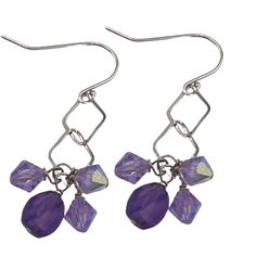 February Holiday Earrings Earrings Cerese D, Inc. Lavender Sterling Silver Earrings With Ear Wire, Nickel Free Purple Crystal Drop Earrings, Purple Drop Crystal Earrings Nickel Free, Purple Sterling Silver Earrings For Party, Silver Amethyst Crystal Earrings With Ear Wire, Purple Drop Crystal Earrings, Purple Crystal Earrings For Pierced Ears, Lavender Dangle Earrings Hypoallergenic, Lavender Hypoallergenic Dangle Earrings