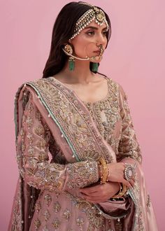 Buy Pink Bridal Dress Pakistani in Lehenga Kameez Style Online – Nameera by Farooq Pink Bridal Dress, Bridal Dress Pakistani, Lehenga Kameez, Nameera By Farooq, Kameez Style, Red Saree Wedding, Mehendi Dress, Long Kameez, Pink Colour Dress