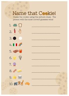 a printable cookie game for kids to play on the kitchen counter with cookies and other items