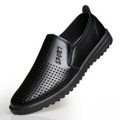 Department Name: Adult Item Type: casual shoes Closure Type: Lace-Up Outsole Material: Rubber Season: Summer Insole Material: PU Upper Material: PU Shoes Type: Loafers Lining Material: PU Feature: Breathable Pattern Type: Solid Summer Breathable Mesh : Shoes Mens Leather Men shoes: Casual Black Flat Slip-ons For Spring, Casual Black Breathable Slip-ons, Black Low-top Slip-ons For Summer, Black Leather Breathable Walking Shoes, Slip-on Black Sneakers For Summer, Casual Leather Loafers With Perforations, Black Slip-on Sneakers For Summer, Black Leather Walking Shoes For Spring, Summer Black Low-top Slip-ons