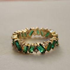 New 18k Gold Plated Baguette Emerald Band Ring For Women All Photos Are From The Actual Item No Stock Photo Used. Measurements Shown In The Pictures. All Items Comes With A Jewelry Box. All Gemstones Are Simulated. Ready To Ship Out Same Day. Color May Slightly Differ Due To Lighting. Slytherin Wedding Ring, Emerald Opal Ring, Emerald Rectangle Ring, Baguette Diamond Rings For Party, Gold Emerald Ring With Baguette Diamonds, Elegant Gold Emerald Ring With Baguette Diamonds, Baguette Rings For Gift, Green Baguette Cut Diamond Jewelry, Green Sapphire Wedding Band