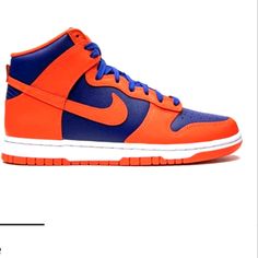 Nike Dunk Highs Knicks Orange And Blue Sneakers (Worn Twice Only) Orange Sporty High-top Sneakers With Rubber Sole, Orange High-top Sneakers With Rubber Sole For Streetwear, Orange High-top Streetwear Sneakers With Rubber Sole, Blue High-top Sneakers With Rubber Sole For Jogging, Sporty Blue High-top Sneakers With Gum Sole, Orange Sneakers With Gum Sole For Streetwear, Blue High-top Sneakers For Jogging With Branded Insole, Orange Low-top Sneakers With Boost Midsole, Orange Sneakers With Boost Midsole For Streetwear