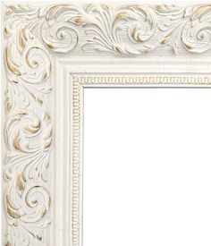 a white frame with a black silhouette of a mountain in the center and an ornate pattern on it