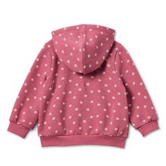 This Okie Dokie baby girls' hooded long-sleeve jacket will keep her cozy and happy all day long. It's made from a fleece blend of cotton and recycled fabric with a lightweight feel and has a zipper down the front for easy dressing. Style it with leggings and a cute top. Features: HoodedClosure Type: ZipperNeckline: Hooded NeckSleeve Length: Long SleeveWarmth Factor: LightweightOuterwear Length: MidFiber Content: 55% Cotton, 45% Recycled PolyesterFabric Description: FleeceCoat Style: Fleece Jack… Hooded Outerwear With Drawstring Hood For Playtime, Cute Pink Fleece Outerwear, Cute Pink Hooded Jacket For Fall, Fleece Hoodie For Playtime, Cute Pink Long Sleeve Hooded Jacket, Cute Fleece Outerwear With Drawstring Hood, Cute Hooded Fleece Outerwear, Pink Fleece Hooded Jacket With Adjustable Hood, Cozy Hooded Outerwear For Playtime