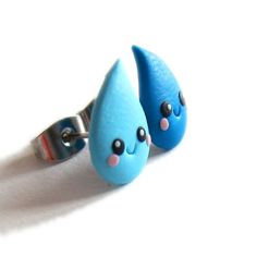 Blue Earrings Polymer Clay Earrings Cute Earrings Kawaii | Etsy Handmade Blue Kawaii Jewelry, Handmade Polymer Clay Kawaii Jewelry, Handmade Kawaii Polymer Clay Jewelry, Cute Blue Polymer Clay Jewelry, Playful Polymer Clay Dangle Earrings, Cute Adjustable Resin Earrings, Cute Blue Polymer Clay Earrings, Cute Dangle Plug Earrings For Gift, Cute Blue Resin Earrings