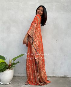 A-3 Orange Tie Dye Kaftan caftan beach resort vacation | Etsy Traditional Summer Tunic With Dupatta, Bohemian Maxi Length Kurta With Dupatta, Traditional Summer Kaftan With Dupatta, Bohemian Floor-length Kurta With Zari Work, Bohemian Floor-length Zari Work Kurta, Bohemian Maxi Kurta With Dupatta, Bollywood Style Bandhani Print Kaftan For Festive Occasions, Bollywood Style Maxi Length Kaftan With Zari Work, Traditional Bandhani Print Kaftan For Eid