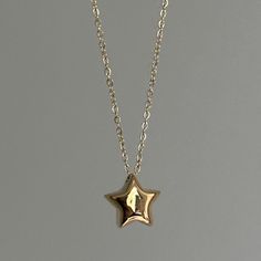 Mini Puffed Star Necklace Puffy Chunky Star Pendant Link Chain 18k Gold Stainless Steel 3D Star Jewelry Keachains Dainty Customized Gift - Etsy Golden Star Necklace, Puffy Star Necklace, Cute Jewelry Gold, Gold Star Jewelry, Classic Gold Jewelry, Cute Pendant Necklace, Chunky Gold Jewelry, 00s Mode, Gold Star Necklace