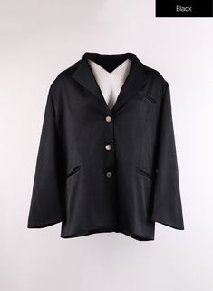 oversized-blazer-if402 / Black Oversized Modern Formal Blouse, Oversized Formal Tops With Lapel Collar, Modern Oversized Formal Blouse, Elegant Oversized Formal Tops, Oversized Formal Button-up Blouse, Tailored Workwear Top With Button Closure, Tailored Tops With Button Closure For Work, Tailored Tops With Hidden Button Closure For Work, Oversized Formal Button-up Top