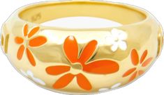 Spring White Flower Shaped Ring, Trendy White Rings For Summer, White Bangle Jewelry For Spring, Summer Orange Flower-shaped Jewelry, White Ring Jewelry For Spring, White Flower Ring For Spring Gift, Spring White Flower Ring As A Gift, White Rings For Summer Gifts, White Rings Suitable For Summer Gifts