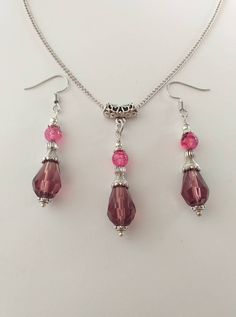 Victorian Silver Agate Burgundy jewelry set necklace earrings Boho jewelry set Agate Dragon veins set Burgundy crystal set gift jewelry set Silver-toned fine ornaments Agate Dragon veins and Burgundy glass faceted teardrop shaped beads Victorian jewelry set necklace and earrings. Bohemian necklace and earrings . Beautiful Set of silver-tone Antique style Burgundy red-purple necklace and earrings. Silver tone  Victorian style necklace and earrings. Boho necklace. Bohemian necklace and earrings. Romantic necklace and earrings. Beautiful necklace with same style earrings with pink Agate Dragon veins and Burgundy glass handmade beads.  Perfect Gift for girlfriend, mother, sister, bridesmaids or Maid of honor. Gift for special people or jewelry set for your special occasion. FREE SHIPPING  Mate Dangle Crystal Necklace As A Gift, Dangle Crystal Necklaces As Gift, Gift Crystal Dangle Necklace, Crystal Necklace And Earring Set For Gifts, Crystal Necklaces With Matching Earrings For Gift, Crystal Necklace With Matching Earrings As Gift, Czech Glass Jewelry With Matching Earrings For Gifts, Czech Glass Jewelry Set With Matching Earrings As Gift, Pink Dangle Jewelry Sets For Gifts