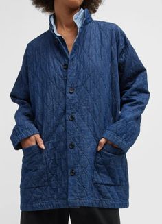 Casual Long Sleeve Quilted Jacket With Pockets, Winter Quilted Outerwear With Stand Collar, Vintage Long Sleeve Cotton Quilted Jacket, Casual Button-up Quilted Jacket With Pockets, Quilted Jacket Pattern, Long-sleeved Cotton Quilted Jacket With Patchwork, Long Coat Jacket, Jacket Pattern, Quilted Jacket