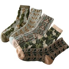 PRICES MAY VARY. 🌷【Material】75% cotton 23% spandex 2% elastic The knit material is warm but light enough to fit in a pair of shoes without being too bulky. You can wear them with dress shoes or casual shoes, and hold up to multiple washing. 🌹【Comfort】 These Cotton Socks are super soft, comfortable, breathable, sweat-absorbent, and deodorant which guarantee to keep your feet fresh and dry. 🌼【Elegant and stylish】 These cotton socks are gorgeous, comfortable, not itchy, not too tight around the Floral Socks, Retro Mode, Floral Embroidered Dress, Retro Women, Dress Socks, Fashion Socks, Mode Vintage, Cotton Socks, Socks And Hosiery