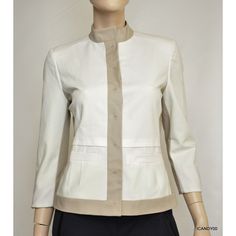 Tahari Ophelia Blazer Size Us 4 / Uk 8 / It 40 * Color: White/Cotton Seed * Snap Closure * Fully Lined * Width (From Shoulder To Shoulder) -15.5" * Sleeve - 19" * Bust (From Armpit To Armpit) - 17.5" * Waist - 15" * Hips - 19" * Length - 23.5" (Including Collar) * Shell: 63% Cotton; 34% Polyester; 3% Elastane * Machine Wash Cold * Imported * Brand New With Tag * Mfsrp: $248.00 Luxury White Outerwear For Business Casual, Luxury White Business Casual Outerwear, Cream Outerwear With Concealed Placket For Work, Designer Tailored White Outerwear, Luxury White Outerwear With Concealed Placket, Fitted White Outerwear With Concealed Placket, Designer Cream Blazer For Work, Designer White Outerwear For Tailoring, Designer White Outerwear For Work