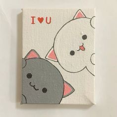 Cats Hugging Drawing, Mini Tela, Comfort Hug, Cute Easy Paintings, Cute Easy Doodles, Easy Love Drawings, Simple Canvas Paintings, Cute Canvas Paintings, Easy Canvas Art