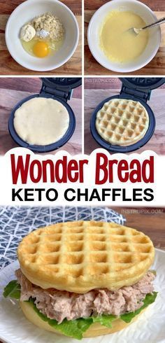 this is an image of a homemade wonder bread keto waffles