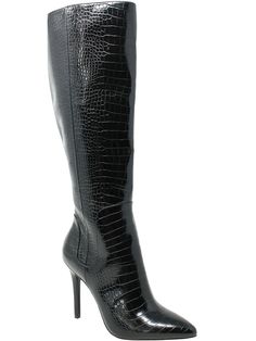 Charles by Charles David is a sophisticated, chic brand created for the modern woman. The brand offer styles with European influence, are high quality, and embrace the most fashion forward trends with a dedication to beauty and luxury.  Manufacturer: Charles by Charles David  Style Type: Knee-High Boots  Collection: Charles by Charles David  Sleeve Length:  Material: Man Made/Textile  Fabric Type: Faux Leather  Specialty: Zipper  Sku: BH5053035 *True to size* Step up your style this season with the Panic boot from Charles by Charles David. Made of faux leather uppers. Side zip closure for easy on/off wear. Pointed toes and man made outsoles. Stiletto heel measures 4" & shaft measures 18". Style:PANIC Croc Print, Charles David, Slingback Heel, Suede Pumps, Lace Up Heels, Peep Toe Heels, Black Patent Leather, Leather Pumps, Stiletto Heel