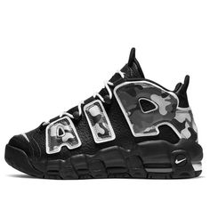 Kids Nike Air MORE UPTEMPO QS (GS) YOUNG ATHLETES NSW Basketball Shoes/Sneakers Sporty Sneakers With Logo Print For Outdoor, Sporty Outdoor Sneakers With Logo Print, Sporty Camouflage Sneakers For Sports, Urban Style Sports Sneakers With Letter Print, Sporty Streetwear Basketball Shoes With Logo Print, Camouflage Sneakers With Round Toe For Sports, Camouflage Round Toe Sneakers For Sports, Casual Basketball Shoes With Logo For Streetwear, Nike Casual Basketball Shoes For Sports Season