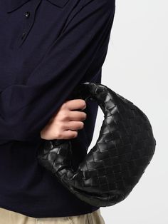 Mini Bag BOTTEGA VENETA Woman color Black Designer Handheld Baguette Bag, Designer Baguette Bag With Top Handle And Removable Pouch, High-end Pouch Shoulder Bag With Handles, Luxury Pouch Baguette Bag For Shopping, Designer Baguette Bag With Detachable Handle, Designer Pouch Baguette Bag With Detachable Handle, Designer Top Handle Pouch With Detachable Strap, Designer Top Handle Pouch For Shopping, Designer Pouch With Detachable Strap And Top Handle