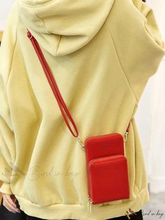 Bird in Bag - Patterned Zipper Closure Touchscreen Phone Casual Red Portable Phone Bag, Red Casual Phone Bag, Casual Red Phone Bag For Daily Use, Red Pattern, Bird In Bag, Save The Planet, Leather Coat, Touch Screen, Free Gifts