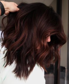 Dark With Auburn Highlights, Deep Rich Red Hair Color, Dark Brown Hair Balayage Fall, Brown Hair With Mahogany Highlights, Auburn Medium Length Hair, Mahogany Highlights On Dark Hair, Brown Hair With Auburn Highlights, Dark Brown Red Hair, Mahogany Balayage