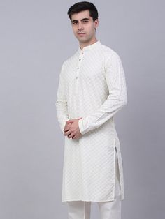 Colour: White Geometric woven design Shirt collar Long, regular sleeves Beads and stones detail Above knee Machine weave regular cotton Material & Care 100% CottonHand wash Dispatch within 7 days Woven Design, Shirt Collar, Above Knee, Cotton Material, Sequin, Shirt Designs, Collar, Beads, White